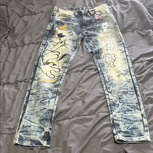 South Pole Blue Graphic Jeans